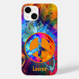Funda Para iPhone 14 De Case-Mate Signo de paz Colores audaces y flujos dramáticos d