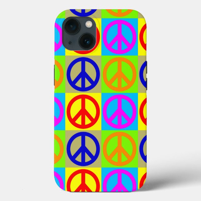 Funda De Case-Mate Para iPhone Signo de paz de arte pop (Reverso )