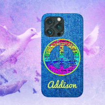 Signo de paz de color azul denim oscuro Funda-mate