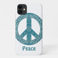 Signo de paz de Hippy Bandanna Verde azulado
