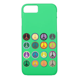 Funda Para iPhone 8/7 Signo de paz hippy patrón colorido de los años 60