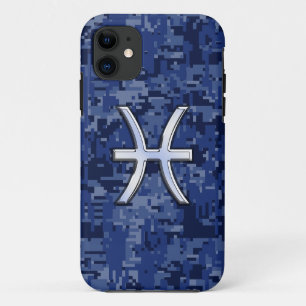 title_seo2 Signo del zodiaco Piscis plateado Camuflaje digita