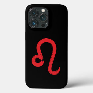 Funda Para iPhone 13 Pro Signo zodiacal LEO Rojo Cumpleaños de julio y agos