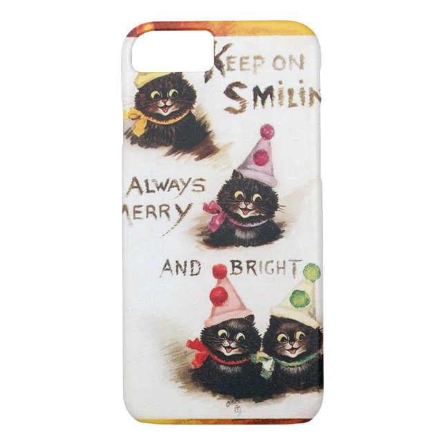 Funda De Case-Mate Para iPhone Sigue en Smilin, gato negro, Louis Wain (Reverso)