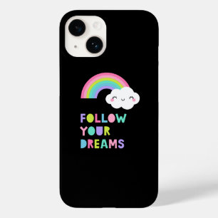 Funda Para iPhone 14 De Case-Mate Sigue tus sueños una nube arcoiris suave