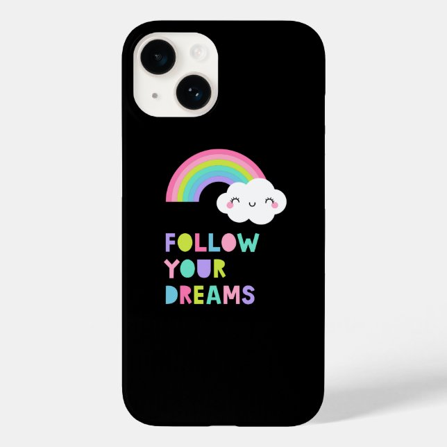 Funda De Case-Mate Para iPhone Sigue tus sueños una nube arcoiris suave (Reverso )