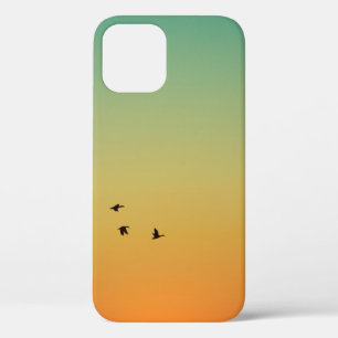 FUNDA PARA iPhone 12 SILHOUETTE DE AVES VOLANDO DURANTE EL SOL