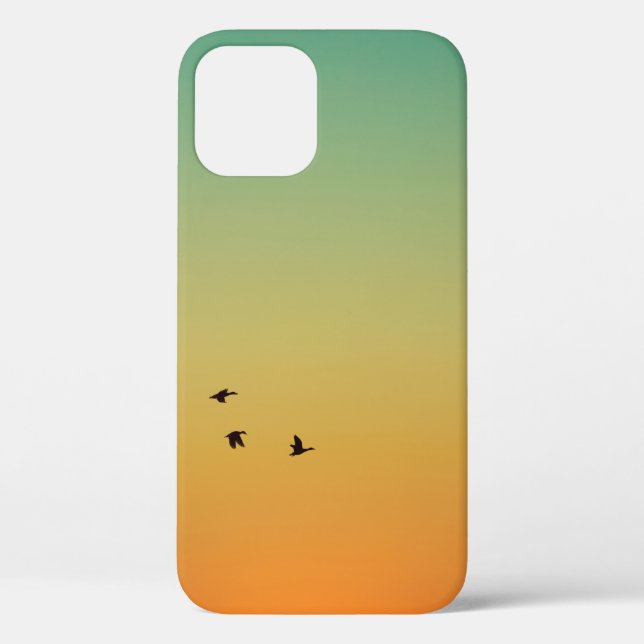 FUNDA DE Case-Mate PARA iPhone SILHOUETTE DE AVES VOLANDO DURANTE EL SOL (Reverso )
