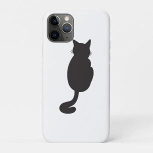 Funda Para iPhone 11 Pro Silhouette de gato negro minimalista