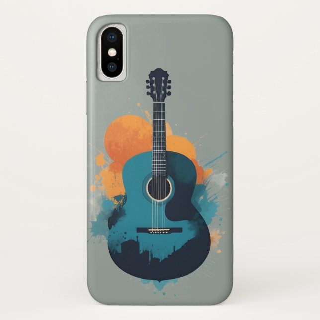 Funda De Case-Mate Para iPhone Silhouette de guitarra clásica (Reverso)