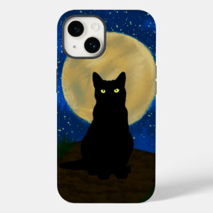 Funda Para iPhone 14 De Case-Mate Silhouette de Halloween Black Cat Moonlit