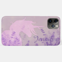 Silhouette de Unicornio (flores moradas)
