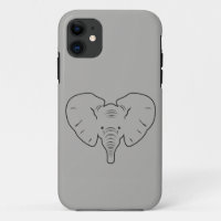 Silhouette facial elefante