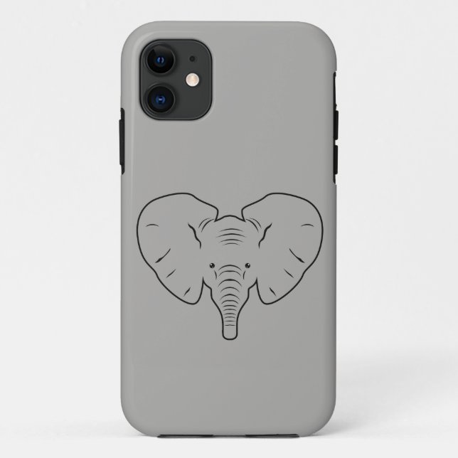 Funda De Case-Mate Para iPhone Silhouette facial elefante (Reverso)