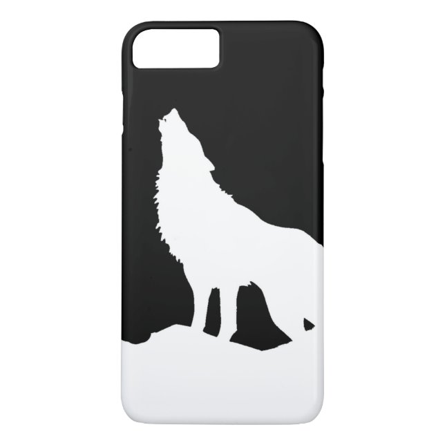 Funda De Case-Mate Para iPhone Silhouette Lobo negro y blanco (Reverso)