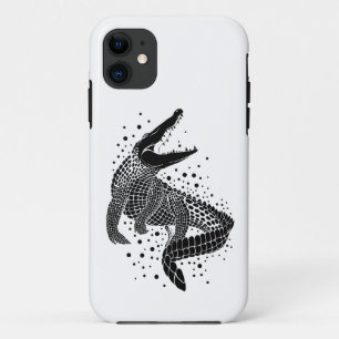 Funda Para iPhone 11 Silhouette negra de un cocodrilo