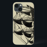 Funda Para iPhone 13 Silhouette of Ship with Billowing Sails<br><div class="desc">Handsome silhouette of a sailing ship with billowing sails. You can even see a few figures standing on the deck,  monitoring the progress of the ship or just enjoying the cool sea breeze. Anyone who loves the sea should purchse this piece!</div>