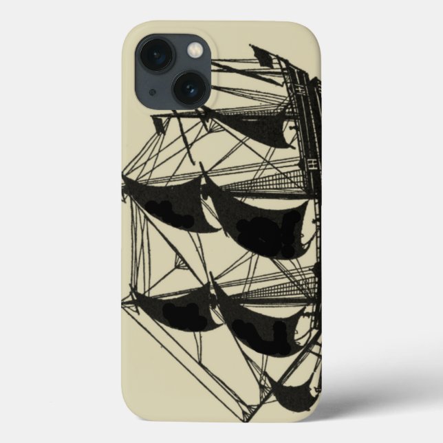 Funda De Case-Mate Para iPhone Silhouette of Ship with Billowing Sails (Reverso)