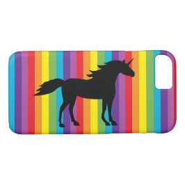 Funda Para iPhone 8/7 Silhouette Unicorn y Rainbow