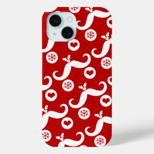 Funda Para iPhone 15 Silly Mustache Funny Santa Face Vacaciones con cop