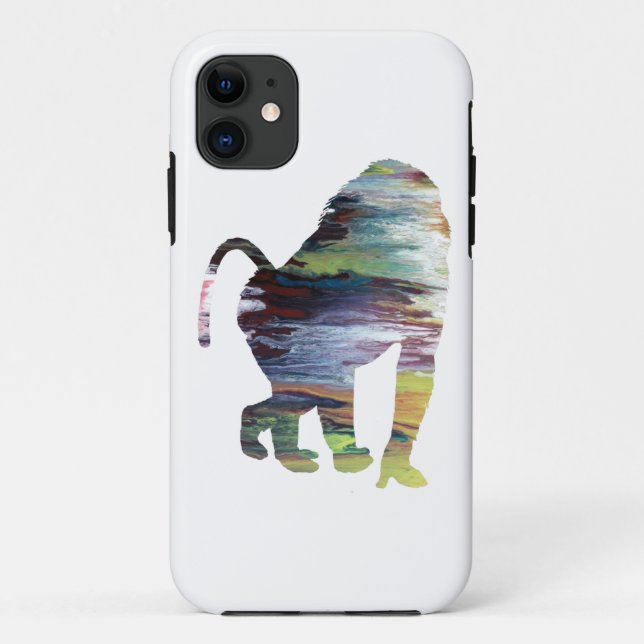 Funda De Case-Mate Para iPhone Silueta abstracta del babuino (Reverso)