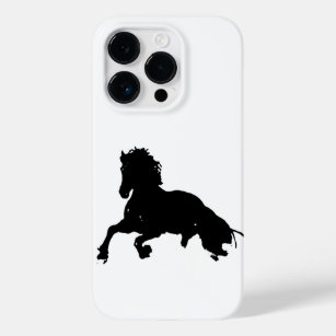 Funda Para iPhone 14 Pro De Case-Mate Silueta blanca de caballo en blanco negro