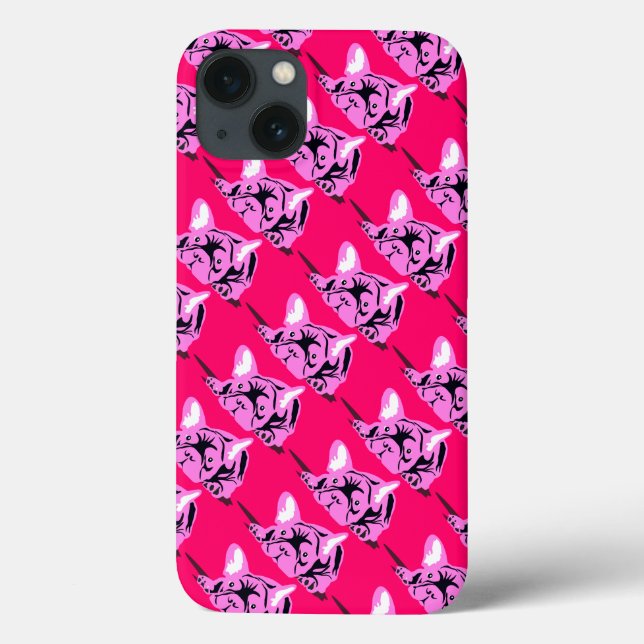 Funda De Case-Mate Para iPhone Silueta de Bulldog Francés (Reverso)