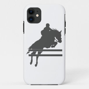 Funda Para iPhone 11 Silueta de caballo de salto - Elija color de fondo