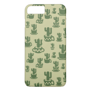 Funda Para iPhone 8 Plus/7 Plus Silueta de cactus suculenta en tazas y macetas