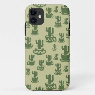 Funda Para iPhone 11 Silueta de cactus suculenta en tazas y macetas
