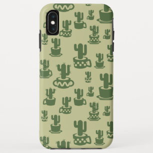 Funda Para iPhone XS Max Silueta de cactus suculento en tazas y macetas