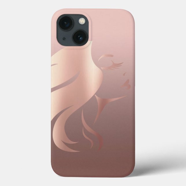 Funda De Case-Mate Para iPhone Silueta de cara de chica moderna y cool (Reverso)