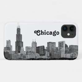 Funda Para iPhone 11 Silueta de Chicago Grabada