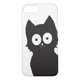 Funda Para iPhone 8/7 Silueta de gato negro sobre fondo blanco