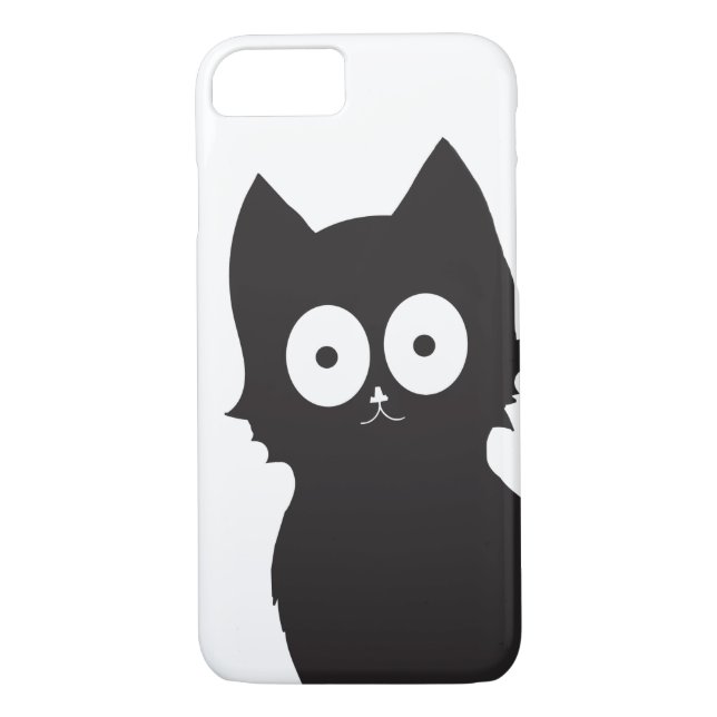 Funda De Case-Mate Para iPhone Silueta de gato negro sobre fondo blanco (Reverso)
