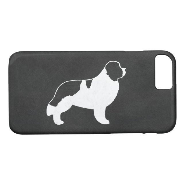 Funda De Case-Mate Para iPhone Silueta de Landseer Terranova (Reverso (horizontal))