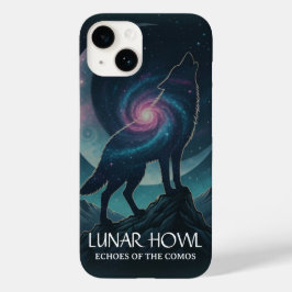 Funda Para iPhone 14 De Case-Mate Silueta de lobo galáctico con luna de nebulosa mís