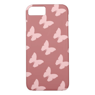 Funda Para iPhone 8/7 silueta de mariposa rosa
