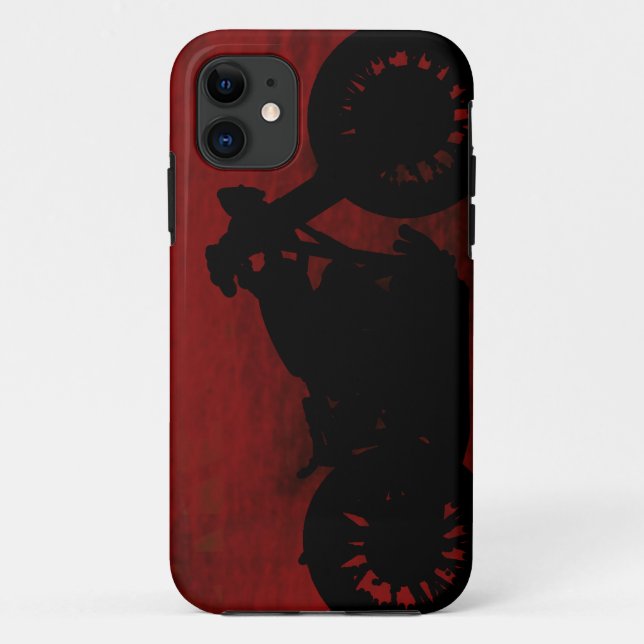 Funda De Case-Mate Para iPhone silueta de motocicleta negra (Reverso)