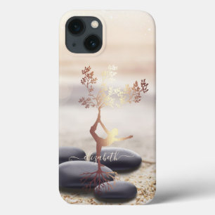 Funda Para iPhone 13 Silueta de mujeres árbol piedras Zen