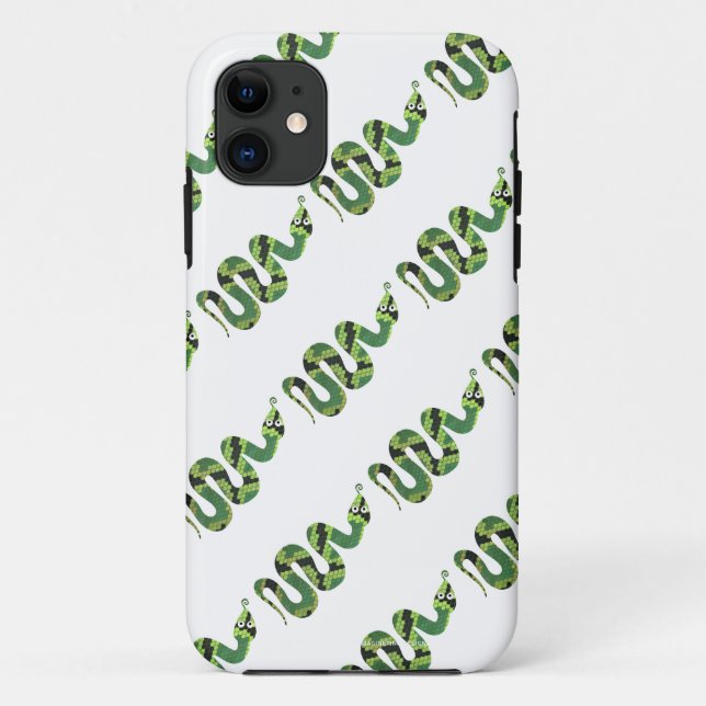 Funda De Case-Mate Para iPhone Silueta de papel negro y verde de serpiente (Reverso)