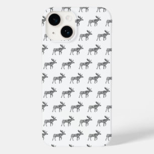 Funda Para iPhone 14 De Case-Mate Silueta morada ornamental blanca y negra
