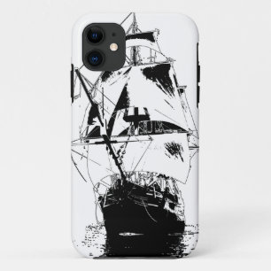 Funda Para iPhone 11 Silueta negra de la nave