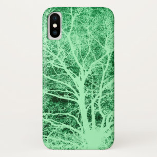 Funda Para iPhone X Silueta verde del árbol