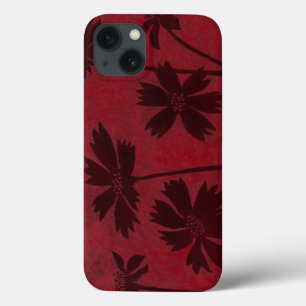 Funda Para iPhone 13 Siluetas de cabeza de flores sobre fondo de delito