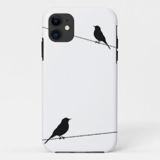 Funda Para iPhone 11 Siluetas del pájaro en el alambre