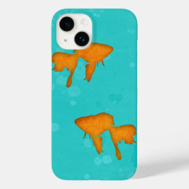 Funda Para iPhone 14 De Case-Mate Siluetas naranjas de peces dorados en agua turques