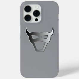 Funda Para iPhone 15 Pro Max Silver Geometric Bull Chrome Look logo