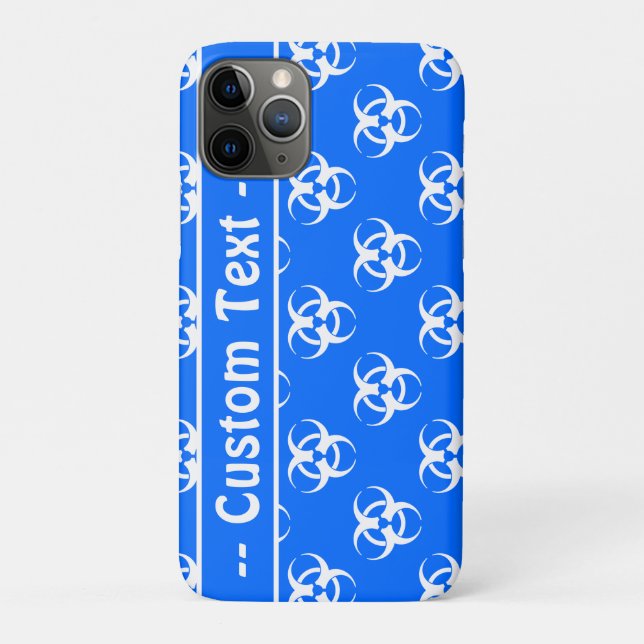 Funda De Case-Mate Para iPhone Símbolo azul de riesgo biológico estuche de teléfo (Reverso)