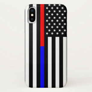 Funda Para iPhone X símbolo azul rojo delgado de la policía contra i